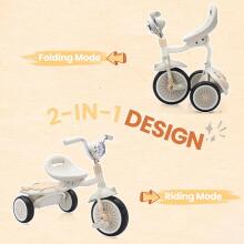 UBRAVOO Baby Tricycle Art.76891 bērnu trīsritenis, salokāms mazuļu trīsritenis ar pedāļiem