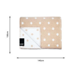 La bebe™ Lambswool 100x140 Art.76993 Beige dots Детское шерстяное одеяло/плед из шерсти (New Zealand wool),100х140 см