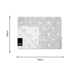 La bebe™ Lambswool 100x140 Art.77005 Grey dots Детское шерстяное одеяло/плед из мягкой шерсти (New Zealand wool),100х140 см