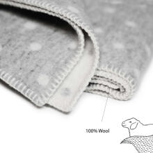 La bebe™ Lambswool 100x140 Art.77005 Grey dots Детское шерстяное одеяло/плед из мягкой шерсти (New Zealand wool),100х140 см