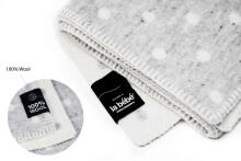 La bebe™ Lambswool 100x140 Art.77005 Grey dots Детское шерстяное одеяло/плед из мягкой шерсти (New Zealand wool),100х140 см
