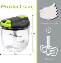 Sinnsally Manual Onion Chopper Art.78083 Mini blenderis / smalcinātājs bernu pārtikai,900ml