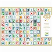 Djeco Alphabet Art.DJ09078  Уплотнённые наклейки Алфавит