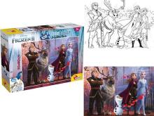 Lisciani Giochi Supermaxi Frozen Art.73399   Двухсторонний пазл-раскраска