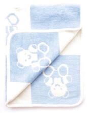 Детский пледик /покрывало из органического хлопка Art.0771  Blue 140x90см