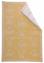 Детский пледик /покрывало из органического хлопка Art.0769  Yellow Cotton Chenille 140x90cm