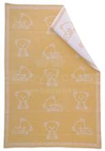 Dabīgais kokvilnas Eko pleds /pārklājs Art.0769  Yellow Cotton Chenille 140x90cm