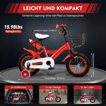 Kids Bike Wheels Collas 12' Red  Art.8063 Children's two-wheeled bicycle with additional wheels