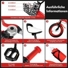 Kids Bike Wheels Collas 12' Red  Art.8063 Children's two-wheeled bicycle with additional wheels