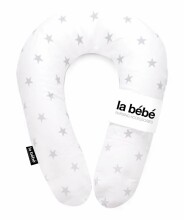 „La Bebe ™“ prigludusi medvilnės slaugos motinystės pagalvė, 80931 baltos ir pilkos žvaigždės pasaga (pasaga) kūdikio maitinimui, miegui, pasaga nėščioms moterims 20 * 70cm