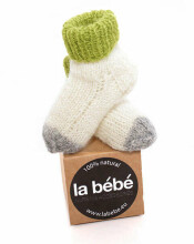 Natūralios vilnos megztos kūdikių kojinės „La Bebe ™“