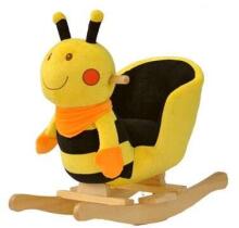 Babygo'15 Bee Rocker Plush Animal Bērnu Koka Šūpoles -  ar mūziku