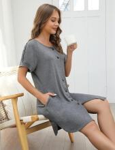 Nursing Maternity Nightdress Art.81669 Grey