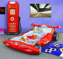 Plastiko Formula 1 Art.81918  Детская стильная кровать-машина с матрасом 200x90cm