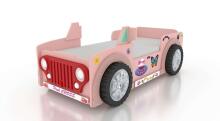 Plastiko Jeep Pink Art.81920 Ergonomiska bērnu gulta - Mašīna ar  matraci 190x90 cm
