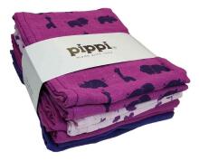 Pippi 1266 Diapers ass. printed 70x70 crochet edge (1-pack)