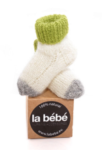 La Bebe™ Lambswool Natural Eco Socks Art.83993 Green Dabīgas vilnas adītas bērnu zeķītes
