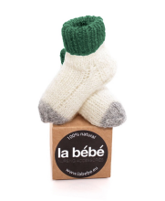 La Bebe™ Lambswool Natural Eco Socks Art.83993 Green Dabīgas vilnas adītas bērnu zeķītes