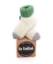 La Bebe™ Lambswool Natural Eco Socks Art.83993 Green Dabīgas vilnas adītas bērnu zeķītes