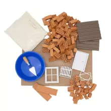 Teifoc Brick Tots Art.85415 Деревянный конструктор-кирпичики  Домик,130дет.