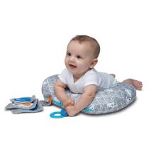 La Bebe™ Snug Cotton Nursing Maternity Pillow Art.85483 Tracery White/Dark Blue Подковка для сна, кормления малыша 20x70cm