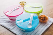 Kidsme Suction Bowl Art.9832  Aquamarine Bowl with spoon