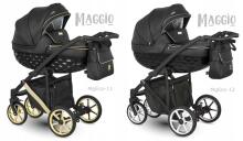 CAMARELO Maggio Art.MG-4. 3in1 Multifunctional Children’s Stroller, Black with Gold Accents