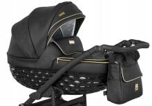 CAMARELO Maggio Art.MG-4. 3in1 Multifunctional Children’s Stroller, Black with Gold Accents