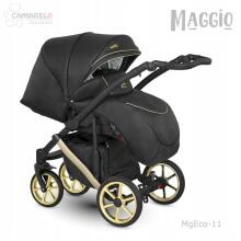 CAMARELO Maggio Art.MG-4. 3in1 Multifunctional Children’s Stroller, Black with Gold Accents
