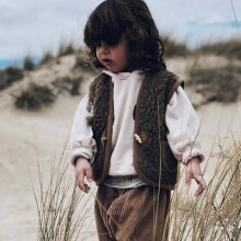 Eco Wool Robby Art.1154 Детский жилет из мерино шерсти на молнии с капюшоном (XS-XL)