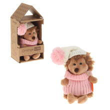 Orange Toys Fluffy the Hedgehog in white/pink hat Art.OS605/15A  Plush toy (15cm)