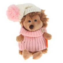 Orange Toys Fluffy the Hedgehog in white/pink hat Art.OS605/15A  Plush toy (15cm)
