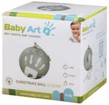 „Baby Art“ kalėdinio kamuolio menas. 34120157 kūdikių kabučių / rankų atspaudų kūrimo rinkinys