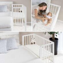 Fillikid Bedside Crib Cocon  Art.533-05  White  Деревянная детская кроватка 90 х 40 cm