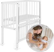 Fillikid Bedside Crib Cocon  Art.533-05  White  Деревянная детская кроватка 90 х 40 cm