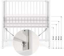Fillikid Bedside Crib Cocon  Art.533-05  White  Деревянная детская кроватка 90 х 40 cm