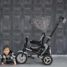 Lorelli Moovo Air Art.1005046 Grey Stars Bērnu  trīsritenis ar piepūšamiem riteņiem, rokturi un jumtiņu