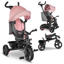 Lionelo Haari Art.90725 Bubblegum Детский трехколесный  велосипед c  ручкой управления и крышей