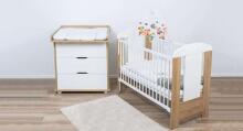 Drewex Lisek Grey Art.91749  детская кроватка с опускающейся боковиной 120x60см