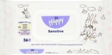 „Happy Sensitive Art.330527“ drėgnos servetėlės kūdikiams, 56 vnt.