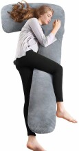 La Bebe™ Flopsy Pillow Art.91915 Cotton Nursing Maternity grūtnieču pakaviņš spilvens ar pārvalku [2 pārvalki], sintepona pildīšana,180 см