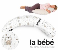 La Bebe™ Moon Maternity Pillow Bunnies Art.92342 Liels spilvens grūtniecēm ar memory foam (īpaši mīksts un kluss pildījums, kas pielagojas ķermenim) 195cm