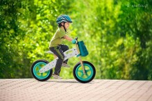 Vaikiškas motoroleris „KinderKraft Runner Nature“ su mediniu rėmu