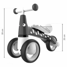 „EcoToys Balance Bike Art“. LB1603 Juodas vaikiškas paspirtukas