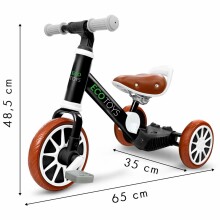 „Eco Toys“ balansinis dviratis 3 iš 1 Art.LC-V1322 juodas vaikiškas motoroleris