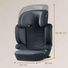 KinderKraft  XPAND 2 i-Size 100-150 cm Art.KCXPAN02BLK0000 GRAPHITE BLACK  Bērnu Autosēdeklītis 15-36kg