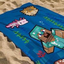Carbotex Beach Towel Minecraft Art.MC24002024-R Bērnu mīksts dabīgas kokvilnas dvielis 70х140cm