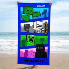 Carbotex Beach Towel Minecraft Art.MC2410254-R Bērnu mīksts dabīgas kokvilnas dvielis 70х140cm