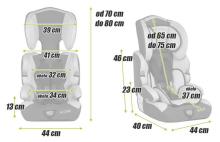Safety Kid N-Line 3 in 1  Grey Art.KP0101GRY  Vaikiška automobilinė kėdutė (9-36 kg)