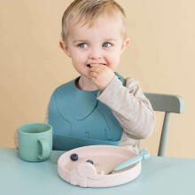 Done by Deer Silicone Bib Blue Силиконовый, мягкий нагрудник с кармашком, 6+м 2 шт.